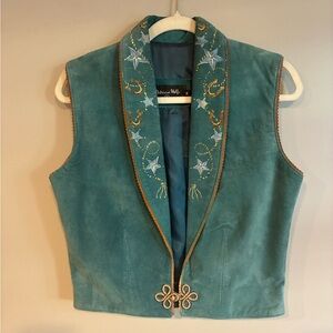 Patricia Wolf Suede Handpainted Vest